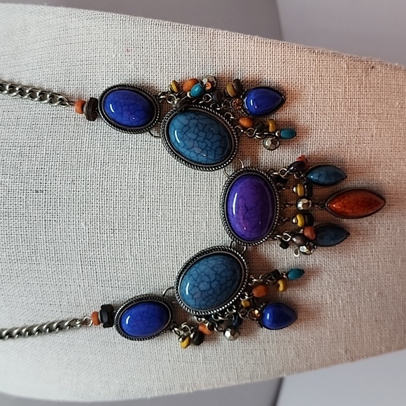 Ruby Rd Colorful Faux Marbled Cabochon Necklace - Picture 12 of 12